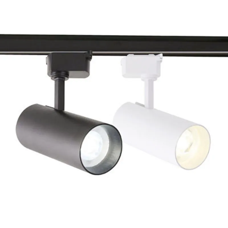 New Style Surface Mounted Restaurant Hotel Simple Black and White Metal Aluminum 30W COB LED Track Light 24 Degree