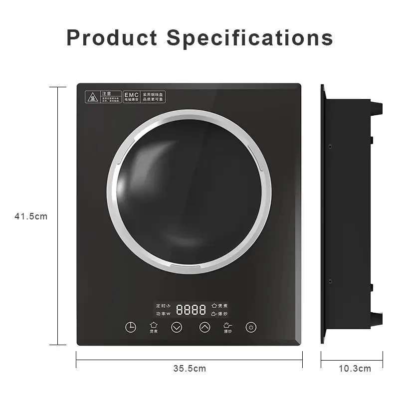 In-Smart Concave induction cooker touch screen control best sale slim electric ceramic intelligent table top energy save square