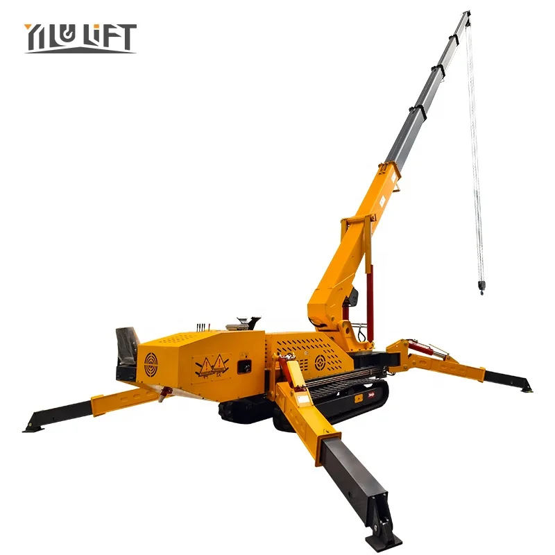 Flexible  Wireless Remote Control  1T 3T 5T Electric Diesel Hydraulic Spider Crane