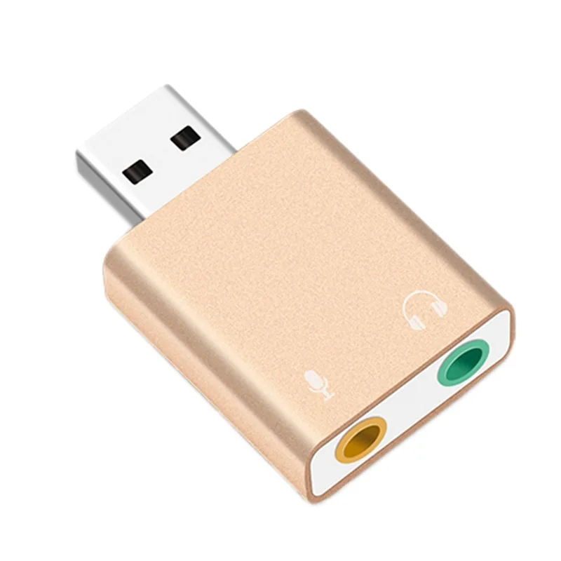 Aluminum Alloy Usb External Stereo Sound Card Microphone Earphone 2 In 1 Virtual 7.1 Channel Sound Card External Audio Adapter