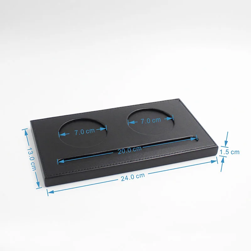 
Multi-function 2 compartment cup mat with pen holder,Business office PU conference with pen slot and cup holder 