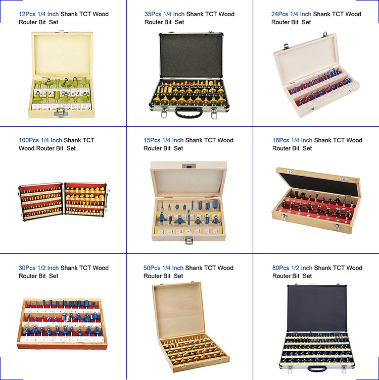 2Pcs  1/4 Inch Shank Tungsten Carbide Tipped Tongue and Groove Wood Router Bit Set for Woodworking