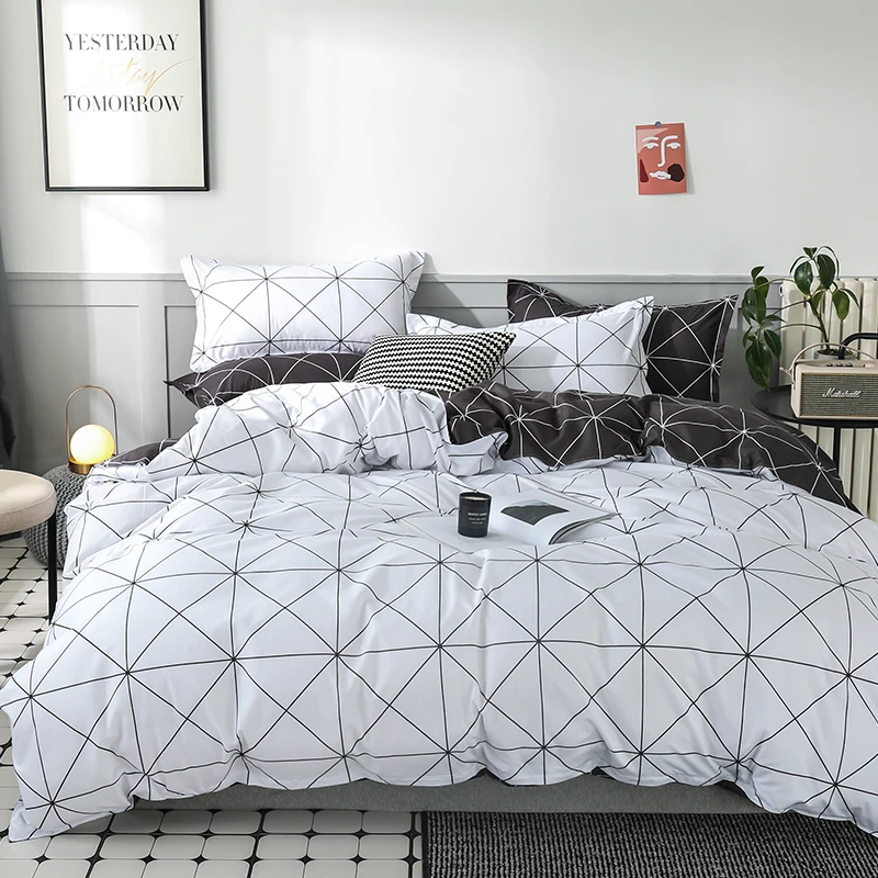 
Hot Sale Reversible Bed Sheet Bedding Duvet Cover Set 