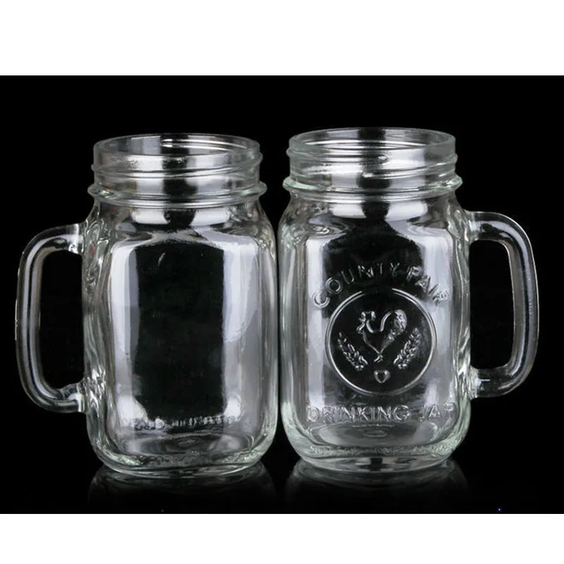 Avertan  drinking glass mason jar  Mexico rooster cup beer mug glass jar handle mason jarwith handles