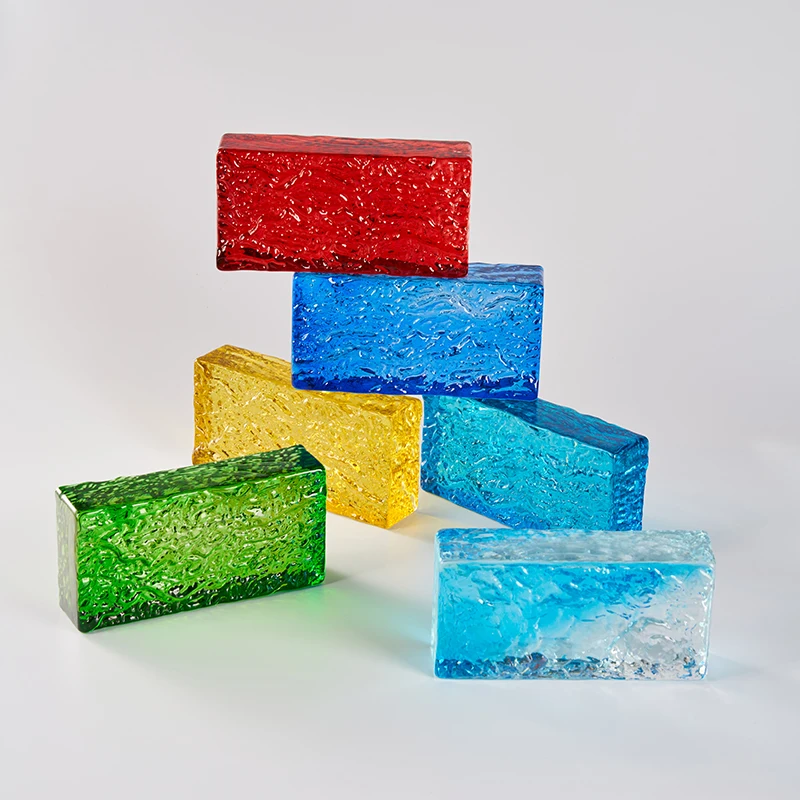 Source Manufacturers Low Moq Customization Solid Clear Glass Block solid Multicolour Crystal Brick dimensions 200*100*50 mm
