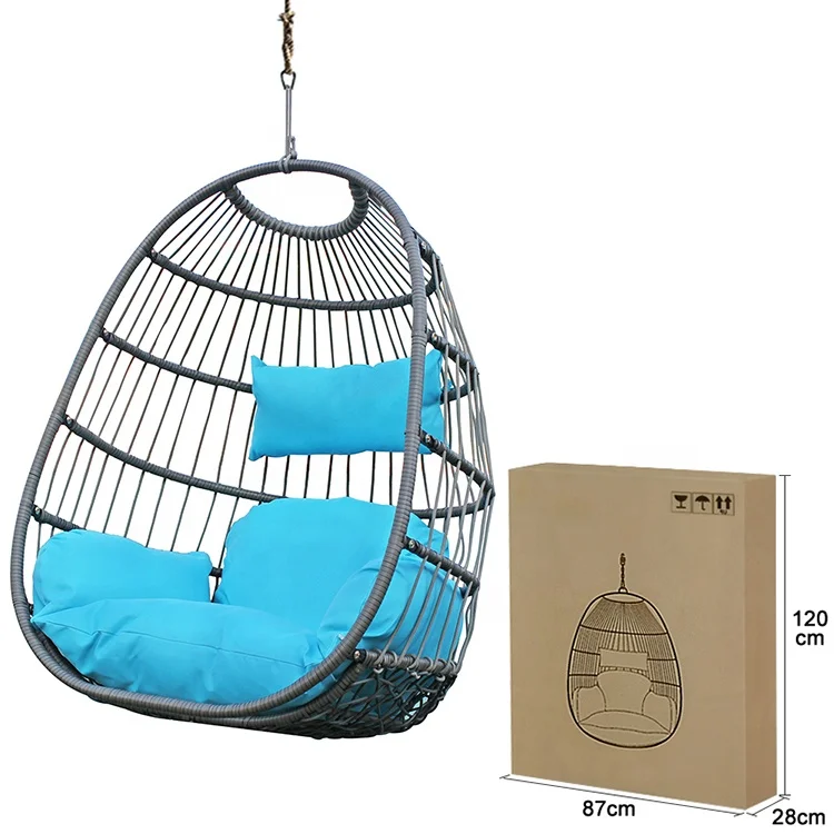 
Hot Sell Outdoor Hanging Rattan Egg Chair Leisure Wicker Patio Swing Chairs 