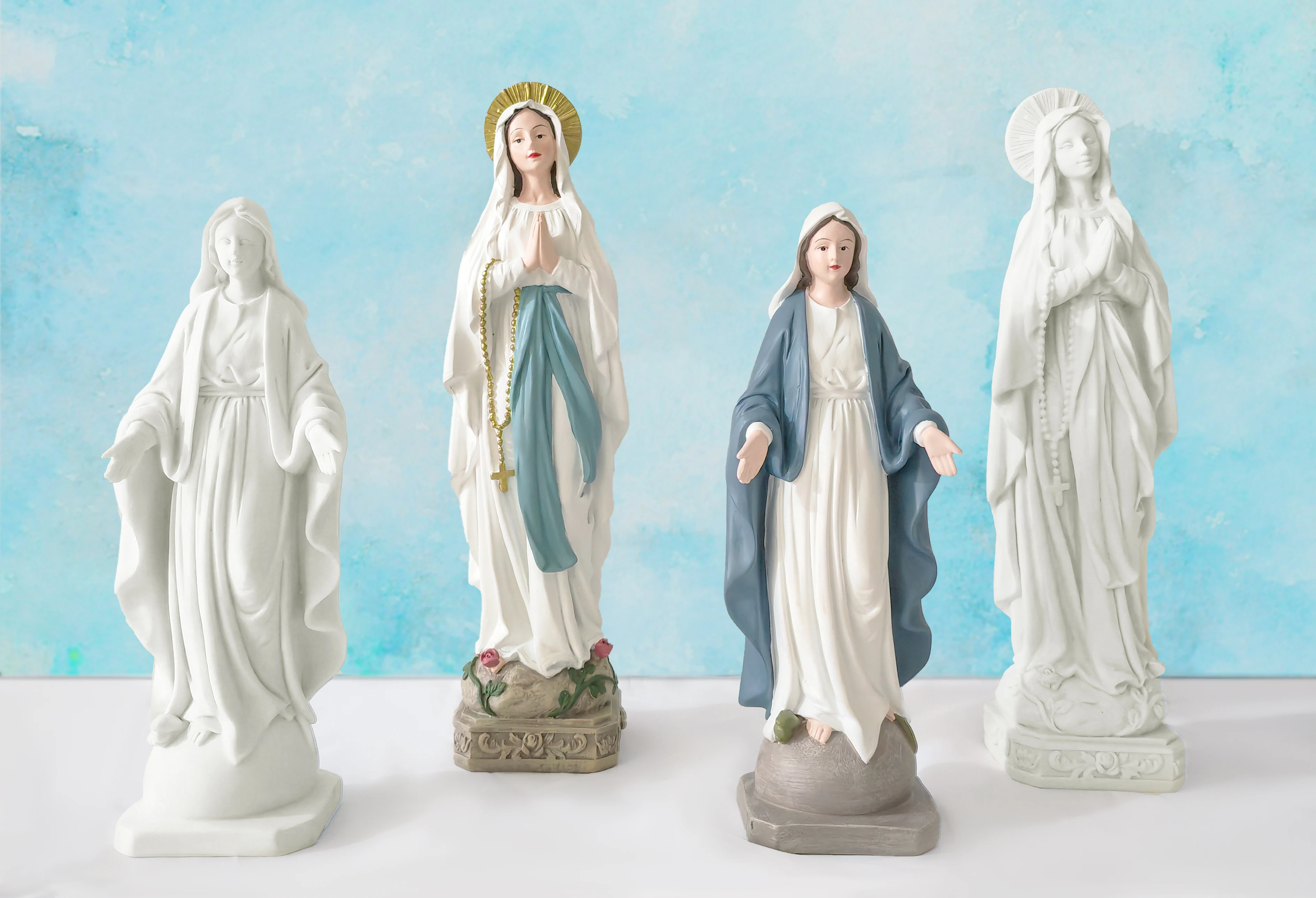 8.54 Inches Resin Religious Our Lady of Grace Blessed Virgin Mother Mary Statue Catholic Home Decor