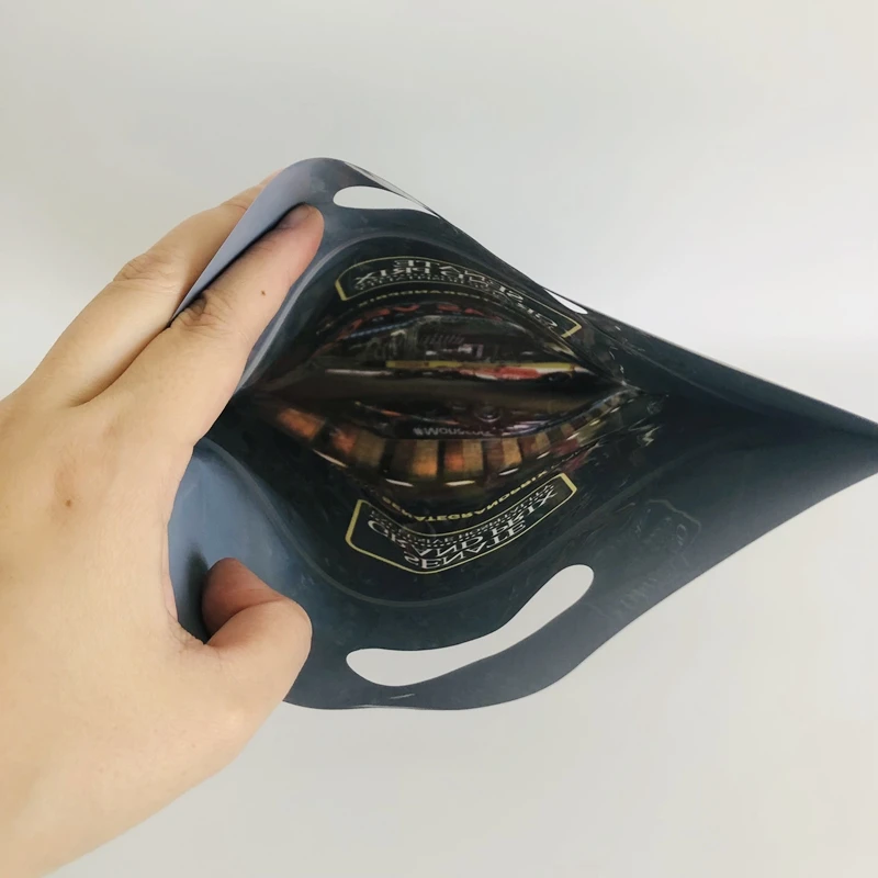 Custom printed large size three-sided sealed laminated aluminum foil easy to tear food packaging zipper bag