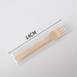 Eco Friendly Disposable Tableware Degradable Disposable Tableware Western Food Wooden Spoon Knife And Fork