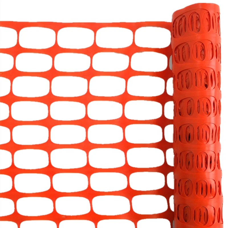 1*50M Orange Barrier Fence Plastic Fence Mesh Netting Roll For Building Site Safety