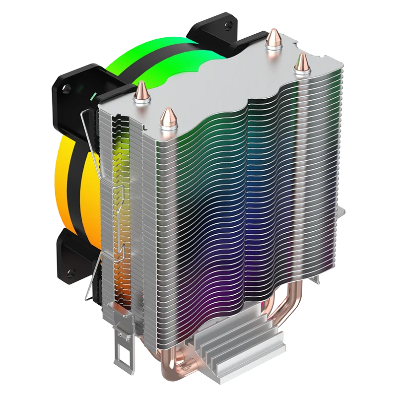 Hot Sales custom logo 2 Heat Pipe CPU Cooler CPU Cooling Radiator With PWM 4 Pin FRGB Cooling Fan Heat