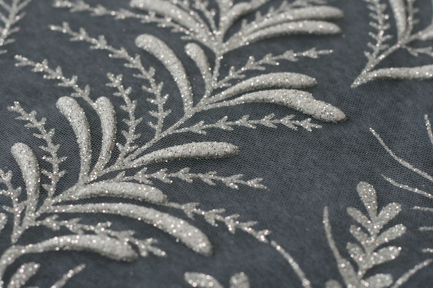 Print Tulle Fabric Bridal Glitter Tulle Mesh White Wedding Fabric 3D Glitter Foam Tulle Fabric