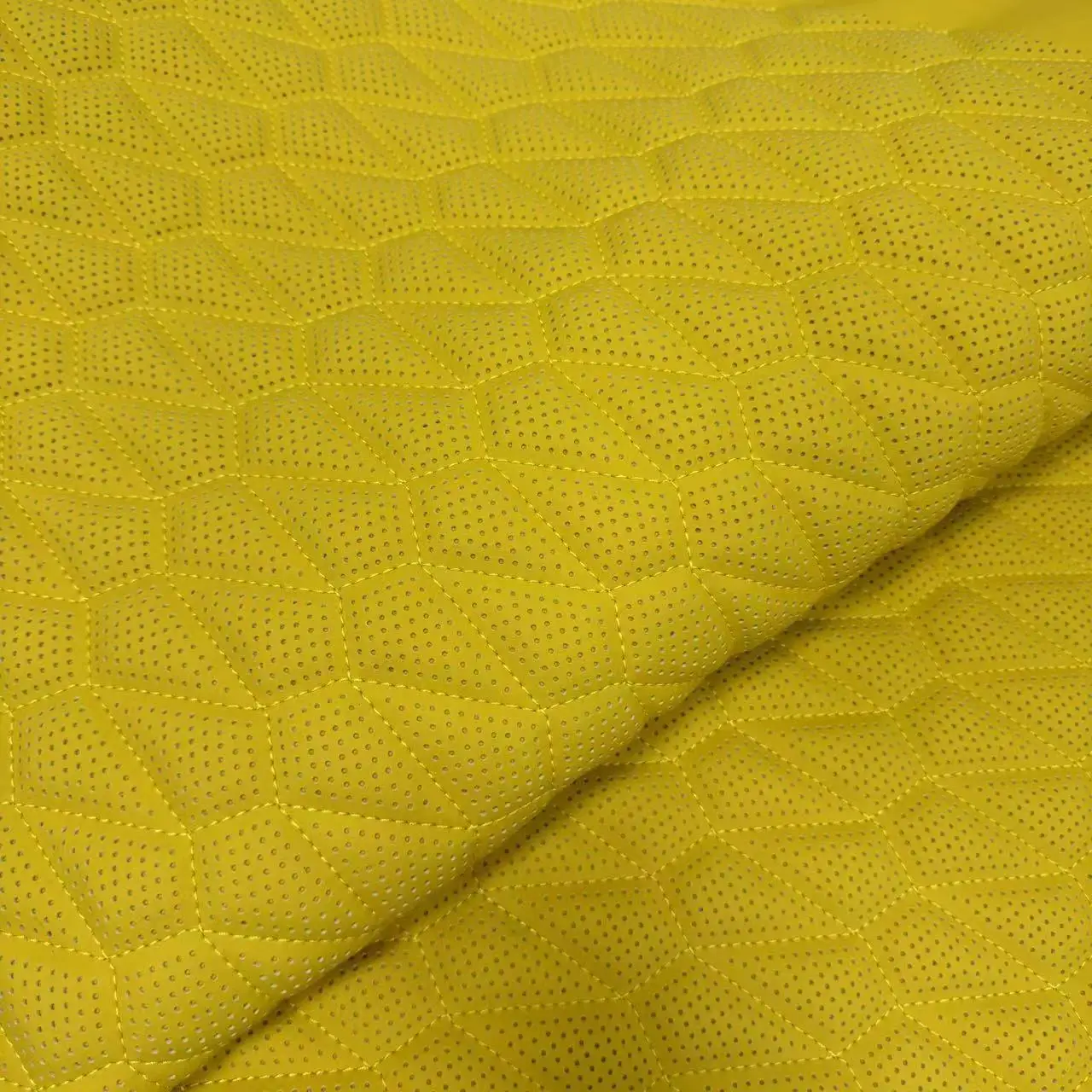 Automotive Soft Knitted Perforated Seat Quilted Embroidery Leather
