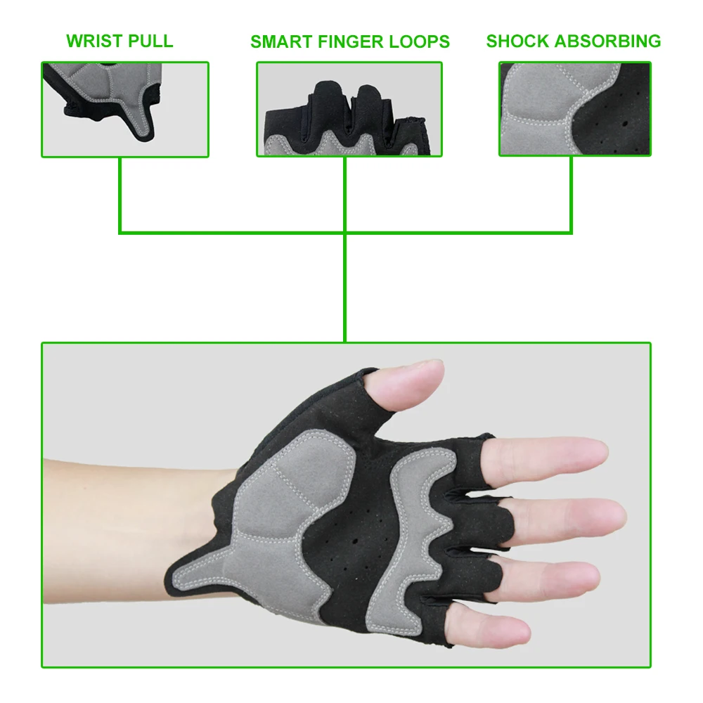 Best Summer Half Finger Mountain Bike Road Racing Riding Gloves Breathable Shock-Absorbing Fingerless Bicycle Dirt Bike Gloves