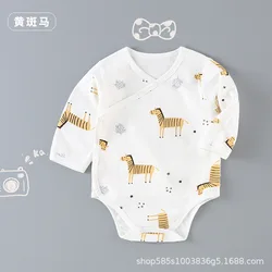 2023 new boy long-sleeved one-piece girl clothing 100% cotton newborn clothes baby romper