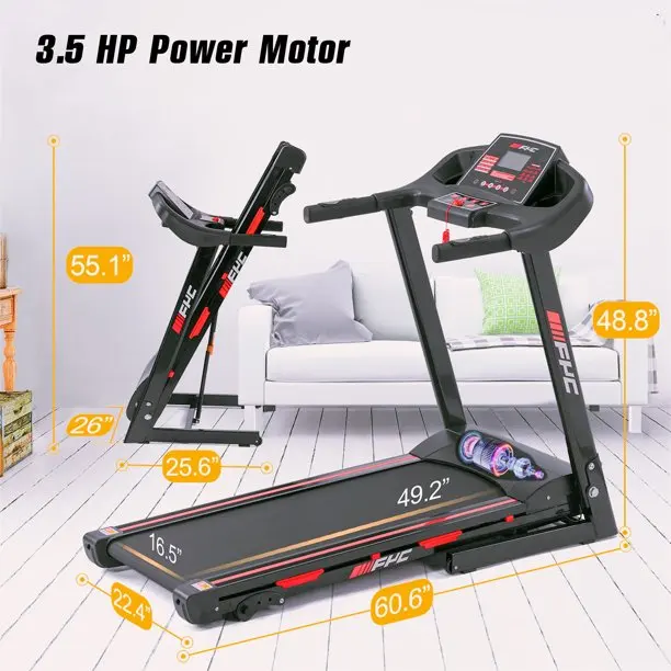 1.5HP Heavy Duty Foldable Mini Home Use Treadmill Professional Massage Machine Dumbbell Home Fitness Treadmill