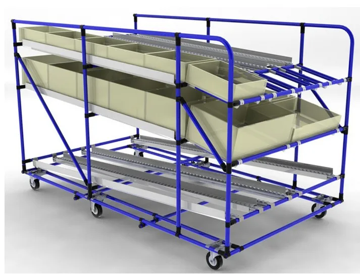 2045D Flexible Roller Conveyor Cargo OD 34mm Aluminum Track Flow Rail Roller Track For Sliding Shelf System