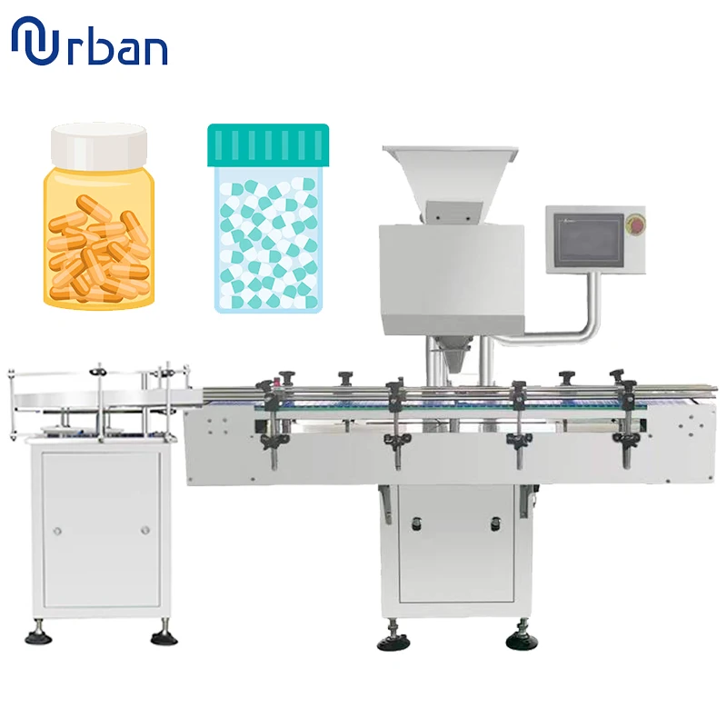 CE Round Square Plastic Bottle Unscrambler Capsule Counting Production Machine Line
