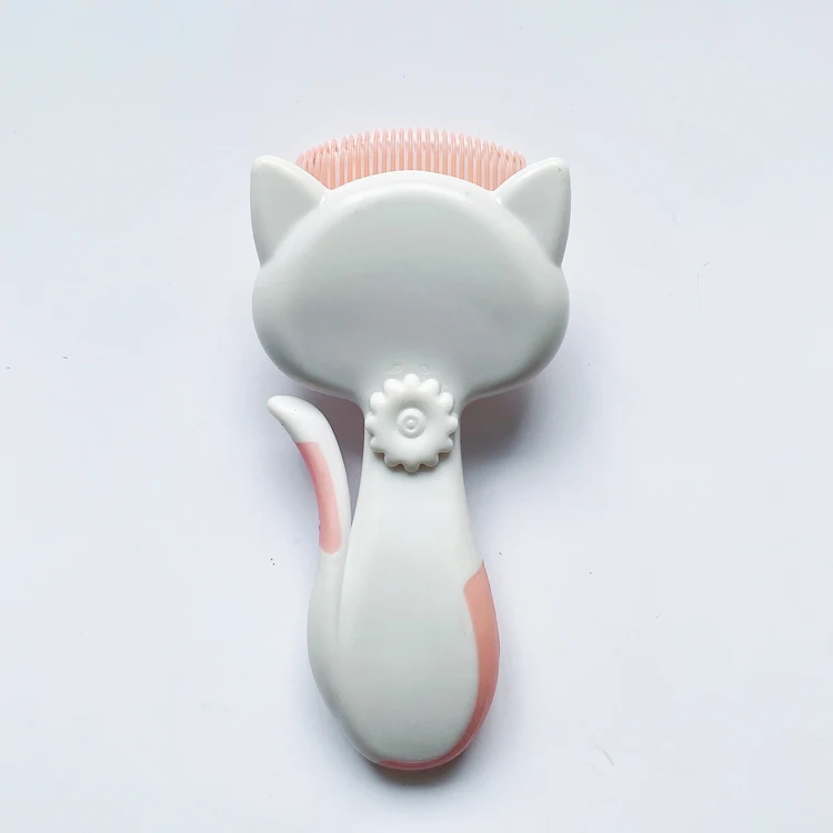Pet Supplies Cartoon Cute Cat Cleaning Comb Small Plastic Massage Hair Brush for Kitty Grooming Tool