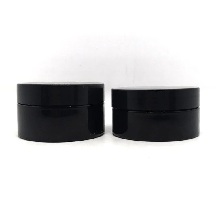 Hair care gel beeswax pomade container 150ml black plastic hair grease jars