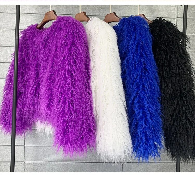 Fashion 29 Colors Warm Faux Fur Long Sleeve Short Coat For Women