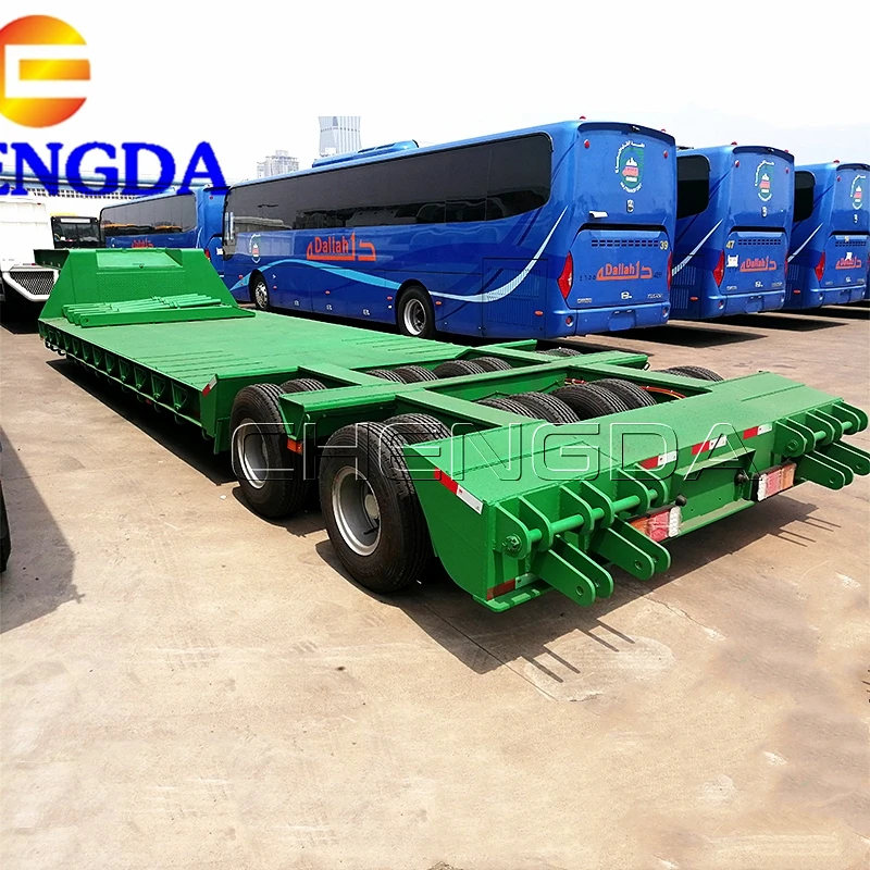 Chinese Factory Sale 2  Axles Air Suspension Optional Gooseneck Lowbed Semi Trailer for Sale