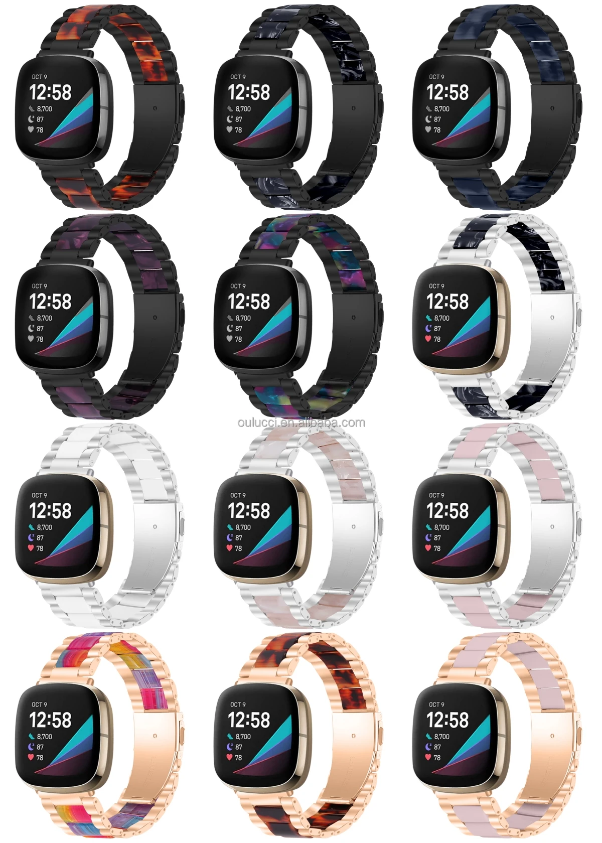 with package premium solid color resin wristband samsung active 2 watch band for samsung galaxy watch 5 pro 4 Band