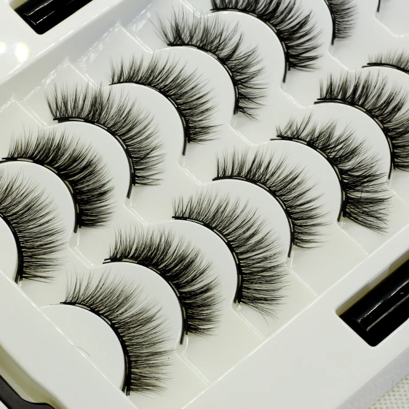 Wholesale Vendor Magnetic Eyelashes Private Label Magnetic Eyeliner and Eyelash Eyelashes Magnetic Set 3 Boxes Crisscross 0.07MM