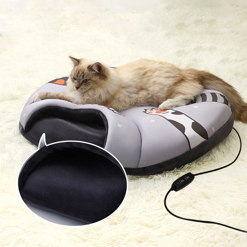 Winter Warm USB Pet Electric Blanket Semi-closed Pet Nest Pet Sleeping Bag Heated Cat Bed for Puppy Kitten