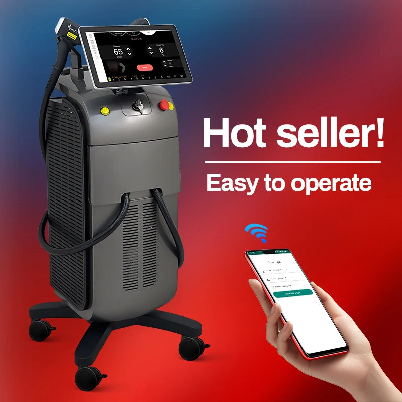 Diode Laser Hair Removal Machine Black Face Bikini Body Titanium Stationary Soprano Laser Beauty Machine New Technology 2024