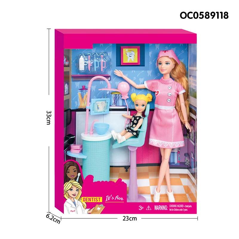 Pretend play dentist girl toy doctor doll kids with accessories