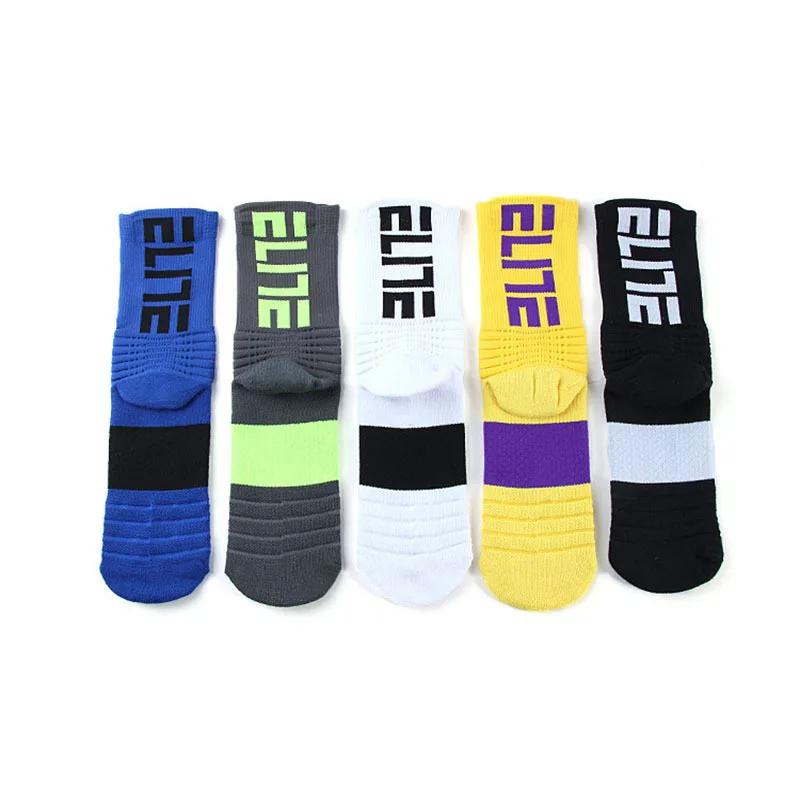 Logo Design Customized Cushion Thick Terry Non-slip Bottom Crew Calcetines Elite Sport Socks Men Basketball