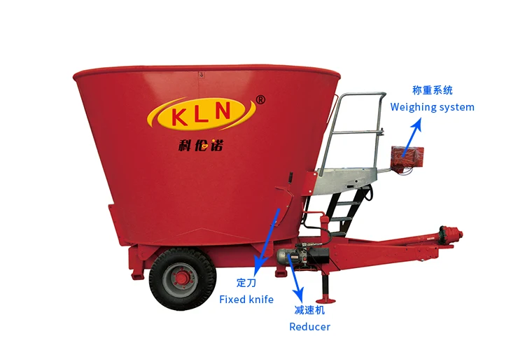 High strength 6CBM cattle goat small sheep stationary tmr feed mixer wagon machine for sale
