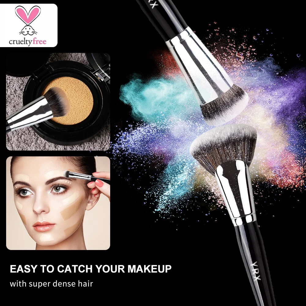YRX D027 Cosmetic Black Makeup Brush Set Tool Natural Hair Foundation Eyeshadow brow MakeUp Brush Set Makeup Tools