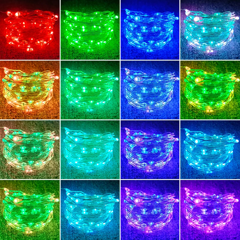 Drop Shipping BT Smart APP Remote Control RGB Led Fairy String Light For Christmas Decoration