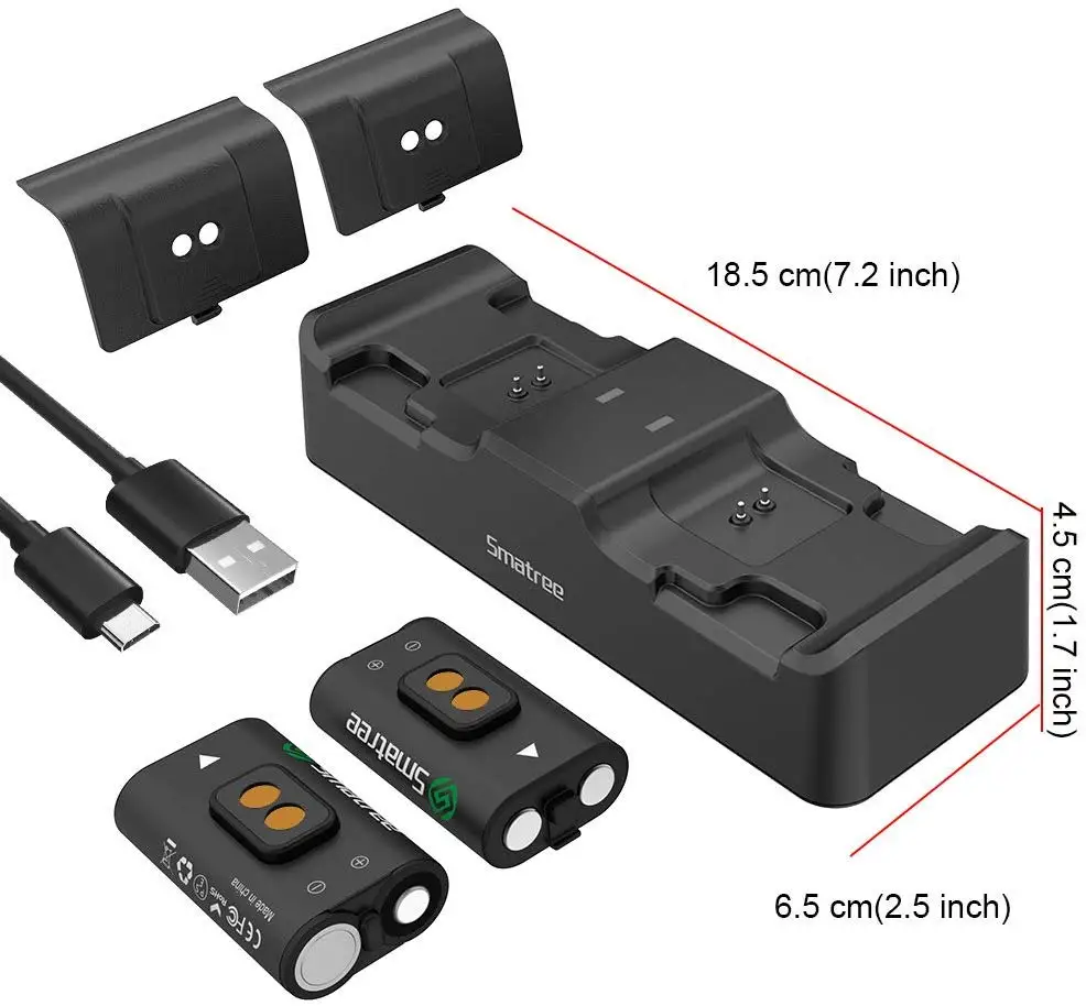  2000 mAh Rechargeable Battery Dual Charging Station High Speed Docking Compatible for