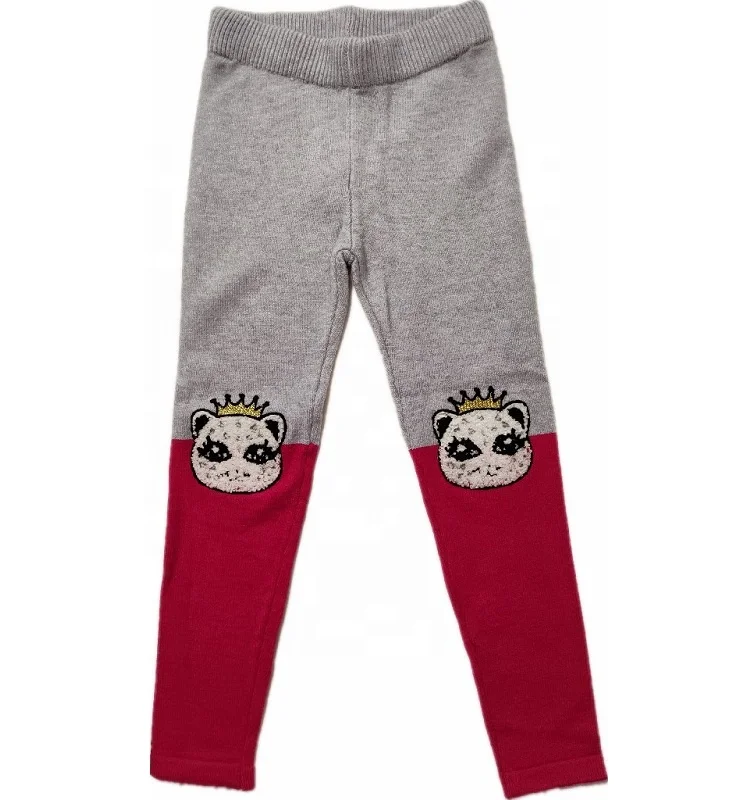 
Girls pants slim all over soft print garment wash denim trousers 