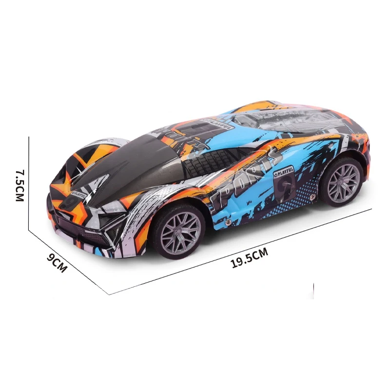 QS Factory Kids Racing Remote Control Model Car Toys Plastic 2 Colors R/C Stunt Simulation Graffiti Vehicle Toys With LED Light