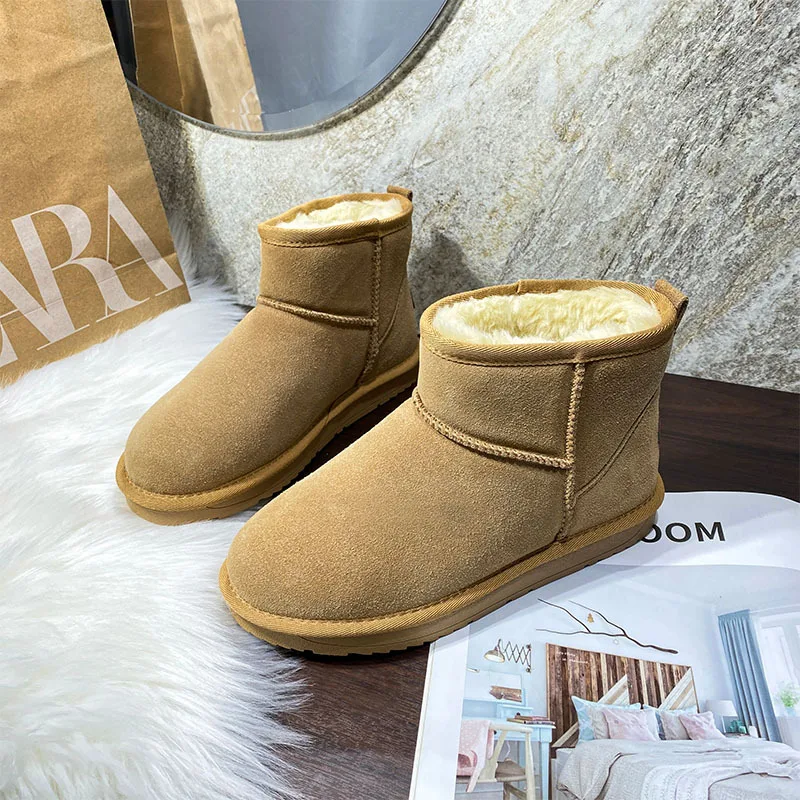Snow Boots Trim Office &career Dress Shoe Cozy Footwear Comfortable Women Winter Flat Boots Shoes with Fur Holiday Wedding Party
