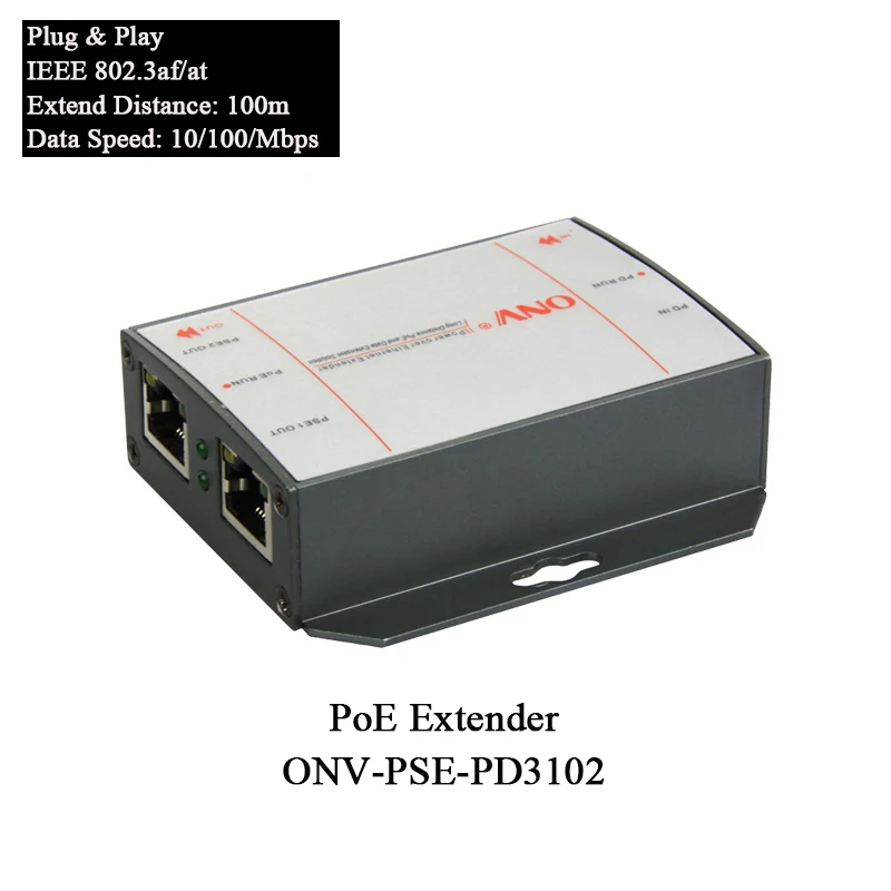 
POE repeater PSE PD3102 POE extender 10/100M 2 port for POE switch IP camera CCTV  (1600302026863)