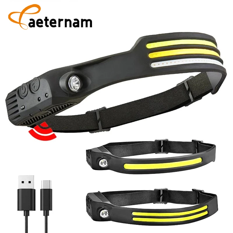 aeternam 1000 lumen wireless emergency head torch light usb rechargeable 3w cob motion sensor lamp led headlight sensor headlamp