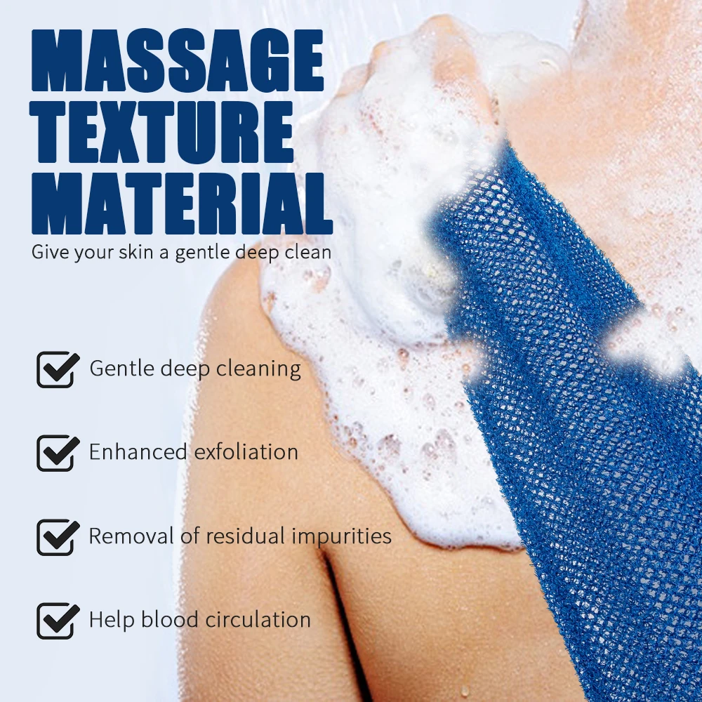 Popular In Ghana Nylon Back Scrubber African Net Washcloth High Quality African Exfoliating Net Bath Body Sponge With Handle