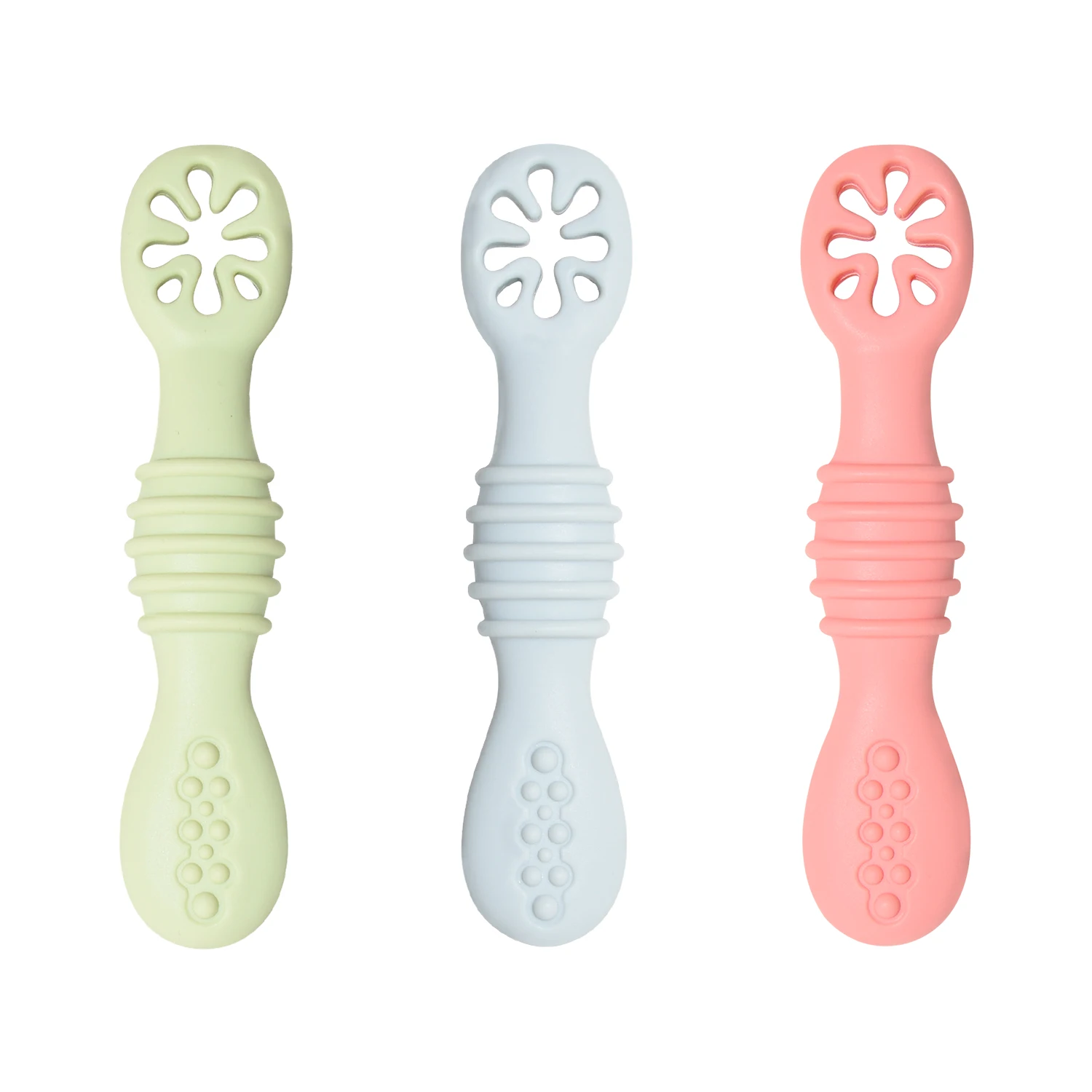 BHD BPA Free Soft-Tip First Stage Feeding Silicone Baby Training Weaning Spoons for Kids Toddlers Infants