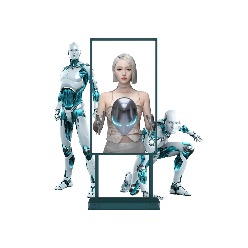 Transparent oled display HD touch screen AI digital human introduction advertising machine digital signage Mall exhibition hall