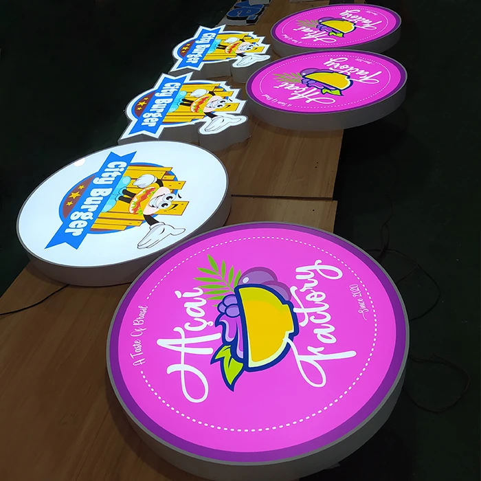 Custom Outdoor round light box Advertising Store Sign Led light box sign Signage