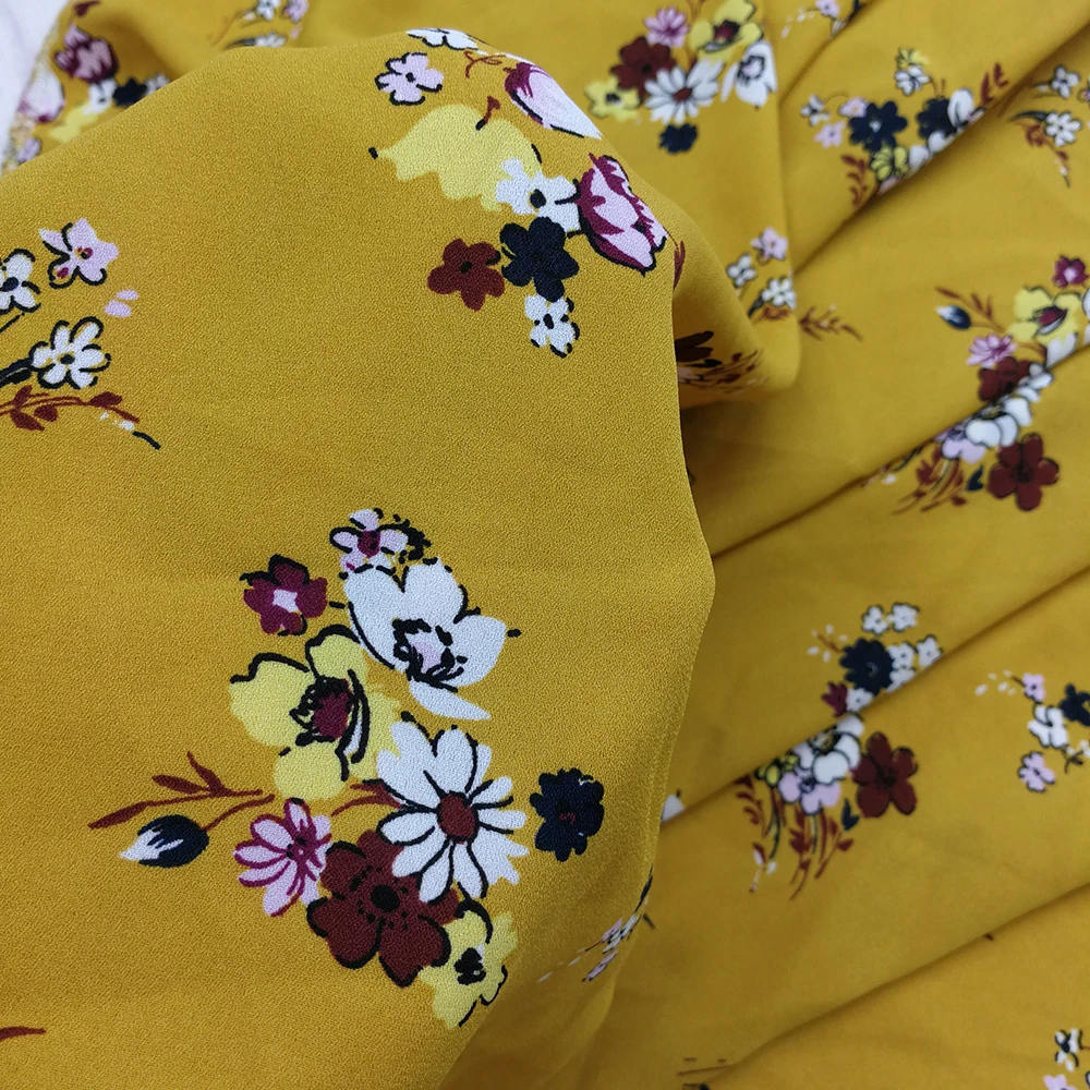 Hot sale 100% polyester striped pattern rolls pure chiffon printed fabric