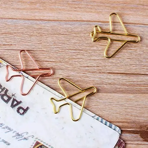 50 Piece  Airplane Shape Paper Clips,Funny Planner Clips for for Fun Office Supplies School Gifts Wedding Decoration