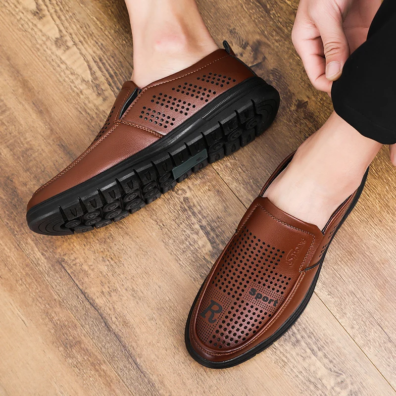 Оптовая продажа, модная повседневная обувь из искусственной кожи, мужские сандалии