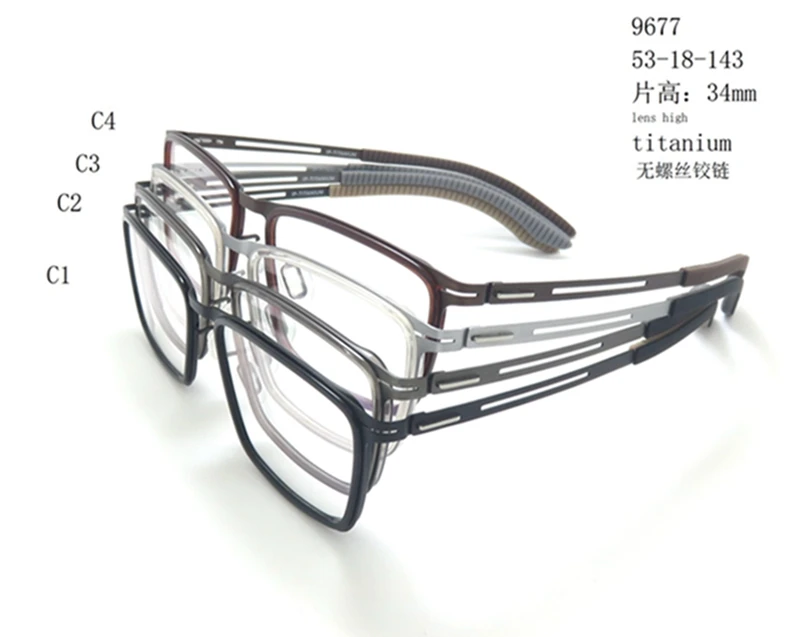 9677 Gamer Glasses Anti Blue Light Italian Eyewear Manufacturers Clear Anti Blue Light Eyeglasses Custom 53-18-143 C1 C2 C3 C4