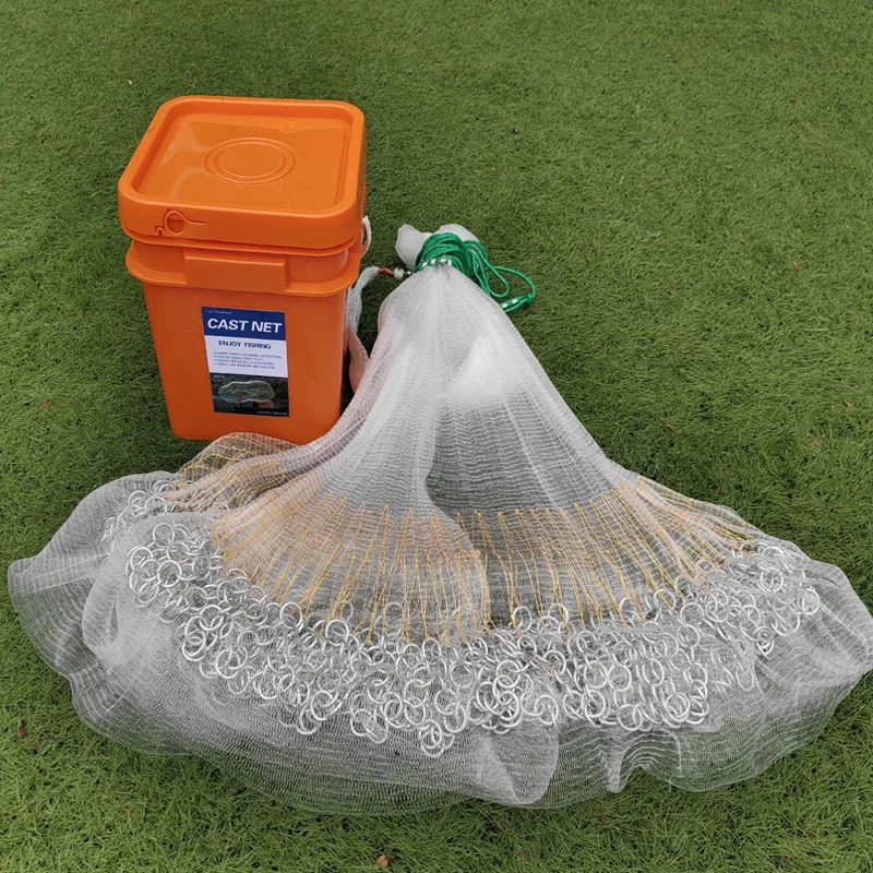 Korean Style Casting Net with Single Filament and Double Section Belt Bag Fishing Nets Product